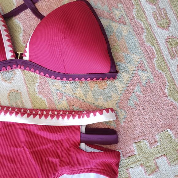 Swimsuits for All Maroon 2 Piece Bikini Sz 12/14 - Picture 2 of 5